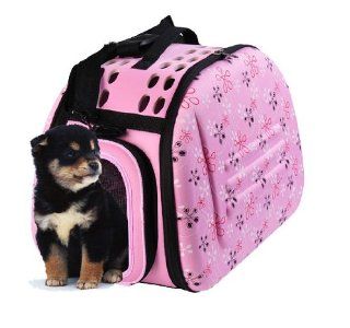 Pawhut 17" Soft Sided Collapsible Pet Dog Carrier Bag   Pink : Soft Sided Pet Carriers : Pet Supplies