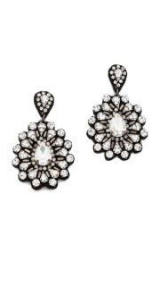 Deepa Gurnani Oversized Crystal Flower Earrings
