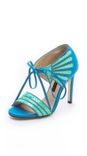 Chrissie Morris Holographic Tie Sandals