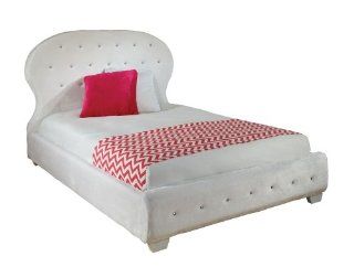 Standard Furniture Marilyn Upholstered Platform Bed W/ Pillows In White: Home & Kitchen