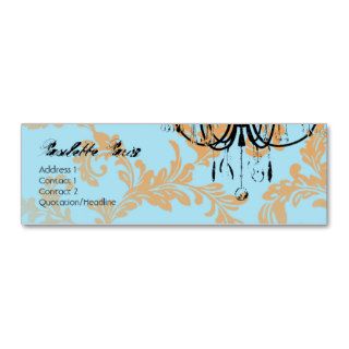 Paulette Paris Aqua Damask Chandelier Business Card