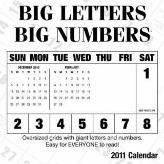 Big Letters Big Numbers 2011 Wall Calendar : Office Products