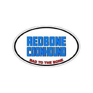 REDBONE COONHOUND   Bad to the Bone   Dog Breed Euro   Window Bumper Sticker: Automotive