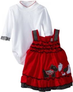 Rare Editions Baby Girls Newborn Jumper, Red/White, 3 6 Months: Clothing