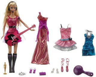 Barbie I Can Be a Rockstar with 4 Outfits, I Can Be a Fashion Model, Ballerina, and Movie Star Clothes: Toys & Games