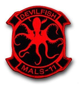 MALS 11 "DEVILFISH" 4" (HOOK & LOOP BACKED) MILITARY PATCH: Automotive