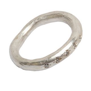 silver diamond set ring by anthony blakeney
