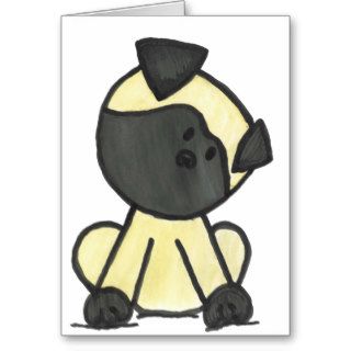 Pug cartoon card