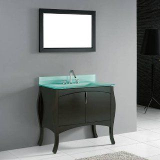 Sorrento 39" Bathroom Vanity Set in Espresso Glass Top Finish Evergreen    