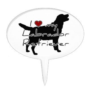I "heart" my Labrador Retriever" words with graphi Cake Pick