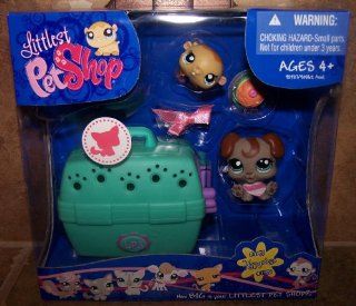 Littlest Pet Shop Hamster (#1198) & Boxer Puppy (#1197) Happiest Portable Set: Toys & Games