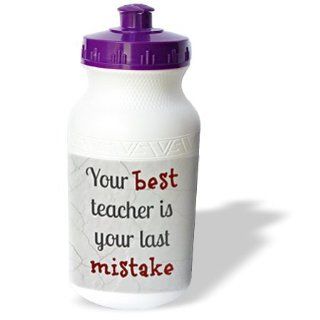 wb_180072_1 Xander inspirational quotes   best teacher is last mistake, black and red letters on marble picture   Water Bottles  Sports & Outdoors