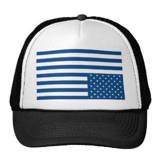 Upside Down American Flag   Blue Mesh Hat