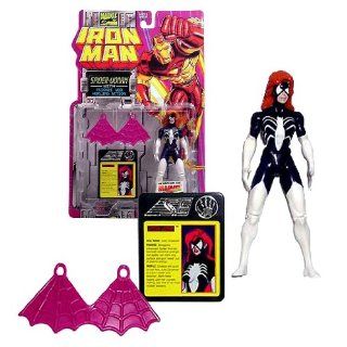 Toy Biz Year 1994 Marvel Comics IRON MAN Series 5 Inch Tall Action Figure  SPIDER WOMAN with Psionic Web Hurling Action Plus Data Card Toys & Games