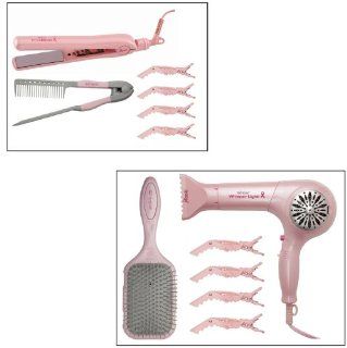 Bio Ionic iTools Freestyle Styling Iron Special Edition Pink Kit (PHC 0089) + Bio Ionic iDry Whisper Light Pro Dryer 2010 Special Edition for Breast Cancer Awareness (PHC 0090) Combo  Hair Dryers  Beauty