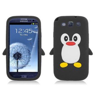 Aimo SAMSKPG001 Unique Penguin Skin Protective Case for Samsung Galaxy S3   1 Pack   Retail Packaging   Black: Cell Phones & Accessories
