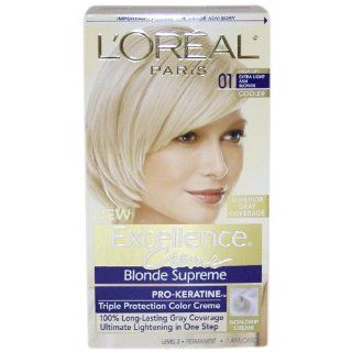 L'Oreal Paris Excellence Creme Hair Color, 01 Extra Light Ash Blonde : Chemical Hair Dyes : Beauty