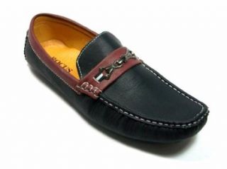 Mens Black Brown Two Tone Casual Driving Loafer Shoes Rocus Shoes Shoes
