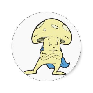 silly superhero hero fungi mushroom cartoon charac stickers