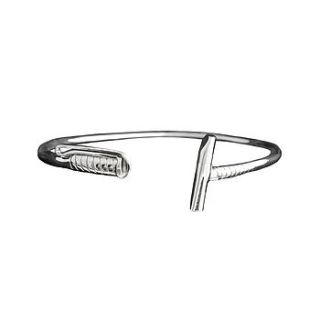 sterling silver polo mallet bangle by geronimo jones