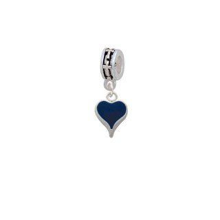 Small Long Blue Heart European Silver Cross Charm Dangle Bead: Delight Jewelry: Jewelry
