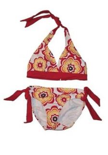 Limited Too Girls Red Geo Daisy Bikini Swimsuit (12): Fashion Two Piece Swimsuits: Clothing