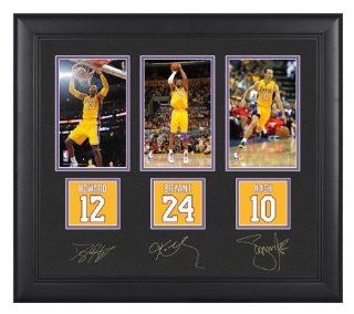 Kobe Bryant, Dwight Howard, and Steve Nash Framed 4x6 Photograph  Details: Los Angeles Lakers, with Facsimile Signatures and Jersey Number Replica Miniatures: Home & Kitchen