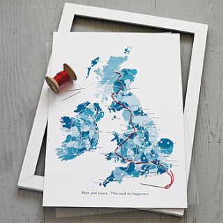 personalised stitch your journey map print by thelittleboysroom