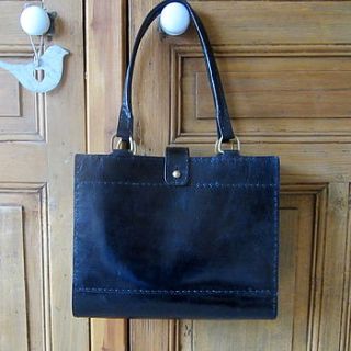 leather tote black by the fairground