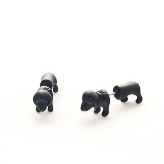 sausage dog stud earrings by norigeh