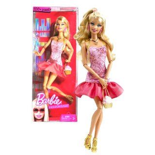 Mattel Year 2009 Barbie Fashionistas Series 12 Inch Doll   SWEETiE Theme Barbie with Shoulder Strap Pink Dress, Necklace, Earrings, Cupcake Shaped Purse and Pair of High Heel Shoes (T3327): Toys & Games
