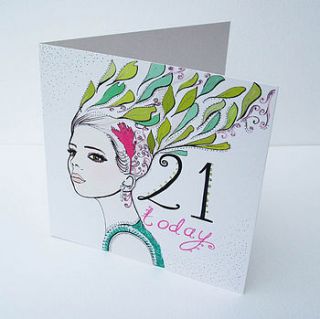 '21 today' 21st birthday card by fay's studio