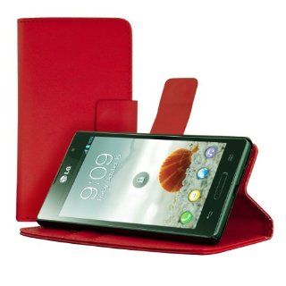 kwmobile Elegante Wallet Ledertasche fr das LG Optimus L9 P760 mit Magnetverschluss und Stnderfunktion in Rot: Elektronik