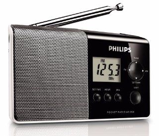 Philips AE 1850 Tragbares Radio (UKW /MW Tuner, Uhr, Weckfunktion) schwarz/silber: Audio & HiFi