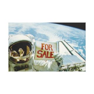Astronaut Sells Earth Gallery Wrapped Canvas