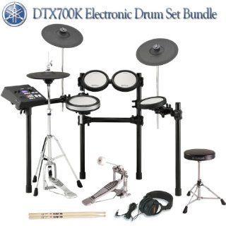 Yamaha DTX700K,DTX700,DTP700P,DTP700C,RS500 Electronic Drum Set Bundle Musical Instruments