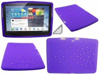 Peacock Gem Silicone Case Cover Skin And LCD Screen Protector For Samsung Galaxy Tab 2 10.1 P5100 / Purple: Computers & Accessories
