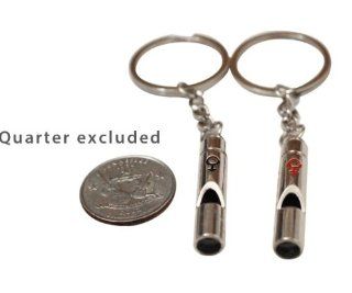 Lavien Pair of Silver His and Hers Keychains: Emergency Whistle Survival Key Ring Set : Survival Signal Whistles : Sports & Outdoors