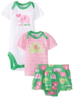 Gerber Baby Girls Newborn 3 Piece Girls Set Shirt Short and Bodysuit   Flower: Clothing