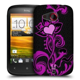 Head Case Designs Black Heart Collection Hard Back Case Cover For HTC Desire C: Cell Phones & Accessories