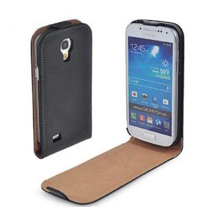 Leather Flip Pouch Case Cover for Samsung I9190 Galaxy S4 Mini Black+screen Film: Cell Phones & Accessories
