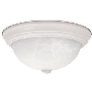 Aurora Lighting Matte White Finished Flush Mount With Faux White Alabaster Glass Shades   Close To Ceiling Light Fixtures  