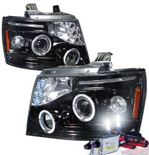 High Performance Xenon HID Chevy Avalanche Projector Headlights with Premium Ballast (Glossy Black Housing w/ Smoke Lens & 6000K HID Lighting Output) Automotive