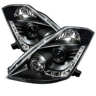 Nissan 350z Headlights 03 05 ( HID Version ) DRL LED Projector Headlights   Black: Automotive