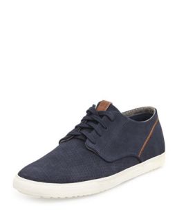 Ron Perforated Suede Sneaker, Navy