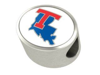 Louisiana Tech Bulldogs Collegiate Bead Fits Most European Style Bracelets Including Chamilia, Zable, Troll and More. High Quality Bead in Stock for Immediate Shipping. Officially Licensed: Jewelry