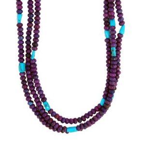 Purple Turquoise 3 Strand Necklace: Jewelry