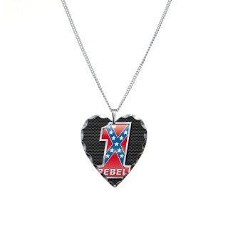 Necklace Heart Charm 1 Confederate Rebel Flag: Artsmith Inc: Jewelry