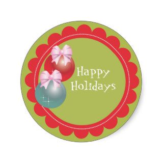 Christmas Ornament  holiday gift tag Sticker