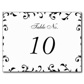 Table Number Card, White Transparent Template Postcards